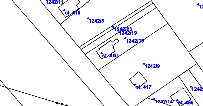 Parcela st. 410 v KÚ Nová Ves u Frýdlantu nad Ostravicí, Katastrální mapa