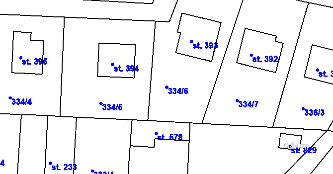 Parcela st. 334/6 v KÚ Nová Ves u Frýdlantu nad Ostravicí, Katastrální mapa