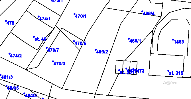 Parcela st. 469/2 v KÚ Nová Ves u Frýdlantu nad Ostravicí, Katastrální mapa