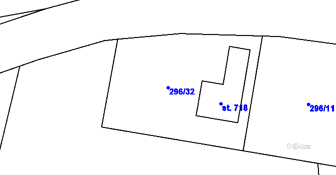 Parcela st. 296/32 v KÚ Nová Ves u Frýdlantu nad Ostravicí, Katastrální mapa