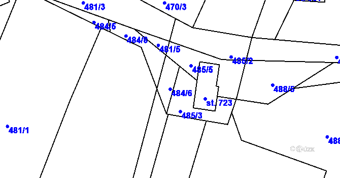 Parcela st. 484/6 v KÚ Nová Ves u Frýdlantu nad Ostravicí, Katastrální mapa