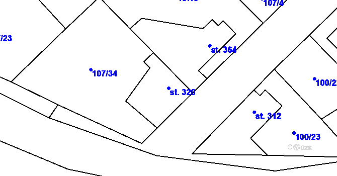 Parcela st. 320 v KÚ Nová Ves I, Katastrální mapa