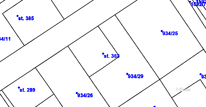 Parcela st. 352 v KÚ Nová Ves I, Katastrální mapa