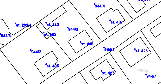 Parcela st. 406 v KÚ Nová Ves I, Katastrální mapa