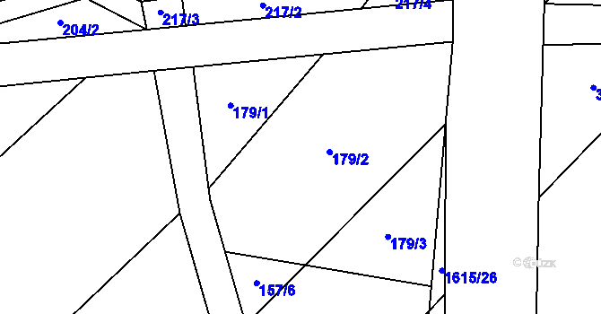 Parcela st. 179 v KÚ Nová Ves I, Katastrální mapa