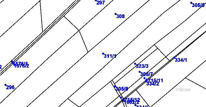 Parcela st. 311/1 v KÚ Nová Ves I, Katastrální mapa