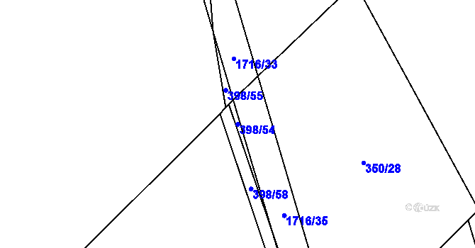 Parcela st. 398/54 v KÚ Nová Ves I, Katastrální mapa