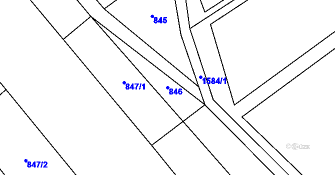 Parcela st. 846 v KÚ Nová Ves I, Katastrální mapa