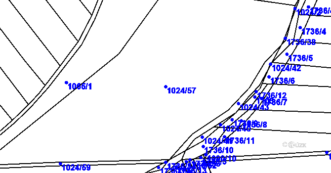 Parcela st. 1024/57 v KÚ Nová Ves I, Katastrální mapa