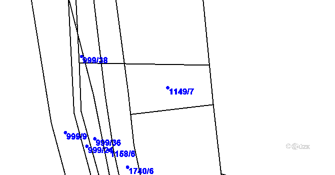 Parcela st. 1149/7 v KÚ Nová Ves I, Katastrální mapa