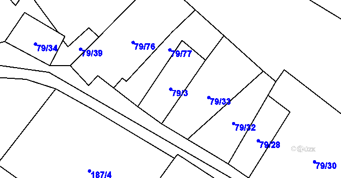 Parcela st. 79/3 v KÚ Krabonoš, Katastrální mapa
