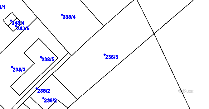 Parcela st. 236/3 v KÚ Krabonoš, Katastrální mapa