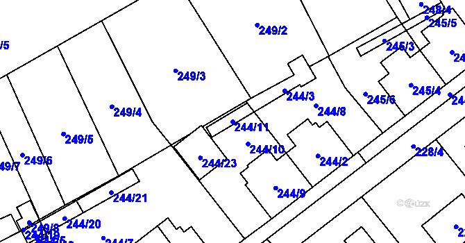 Parcela st. 244/11 v KÚ Krabonoš, Katastrální mapa