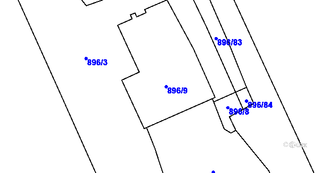 Parcela st. 896/9 v KÚ Krabonoš, Katastrální mapa