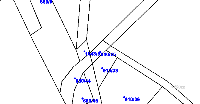 Parcela st. 910/15 v KÚ Krabonoš, Katastrální mapa
