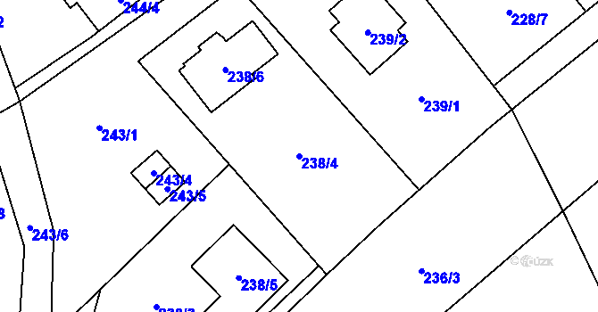 Parcela st. 238/4 v KÚ Krabonoš, Katastrální mapa