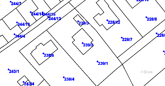 Parcela st. 239/2 v KÚ Krabonoš, Katastrální mapa