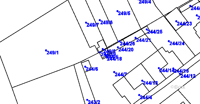 Parcela st. 244/19 v KÚ Krabonoš, Katastrální mapa