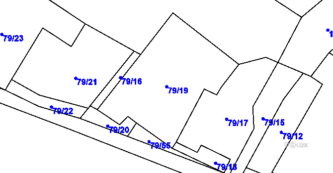 Parcela st. 79/19 v KÚ Krabonoš, Katastrální mapa