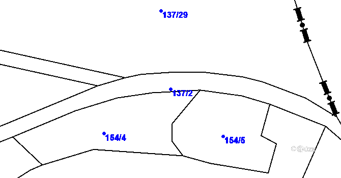 Parcela st. 137/2 v KÚ Krabonoš, Katastrální mapa