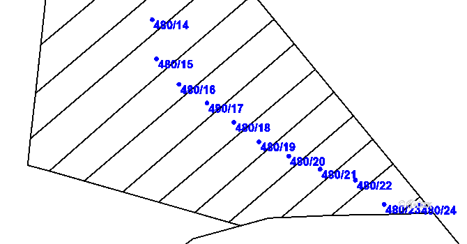 Parcela st. 480/18 v KÚ Krabonoš, Katastrální mapa