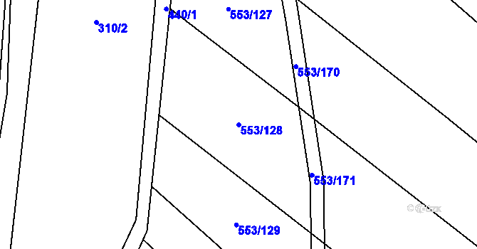 Parcela st. 553/128 v KÚ Krabonoš, Katastrální mapa