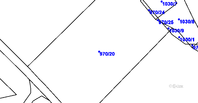 Parcela st. 970/20 v KÚ Krabonoš, Katastrální mapa