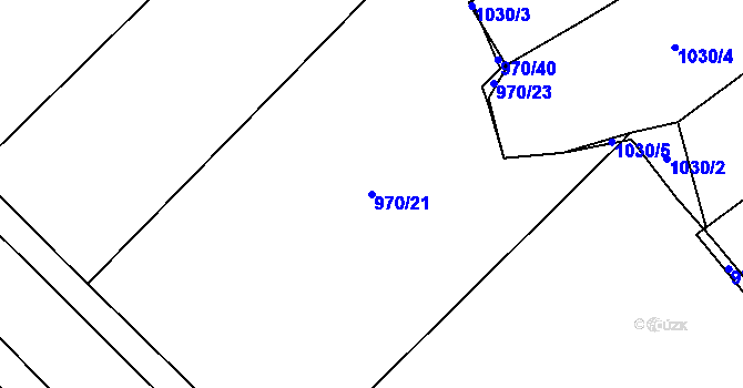 Parcela st. 970/21 v KÚ Krabonoš, Katastrální mapa