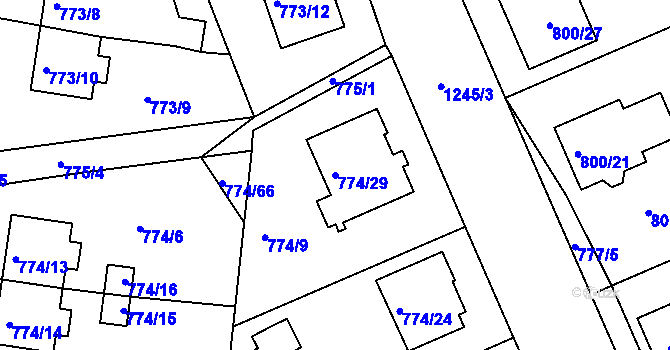 Parcela st. 774/29 v KÚ Nová Ves nad Lužnicí, Katastrální mapa