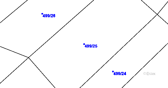 Parcela st. 499/25 v KÚ Nová Ves nad Lužnicí, Katastrální mapa