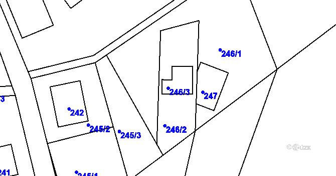 Parcela st. 246/3 v KÚ Nová Ves nad Nisou, Katastrální mapa
