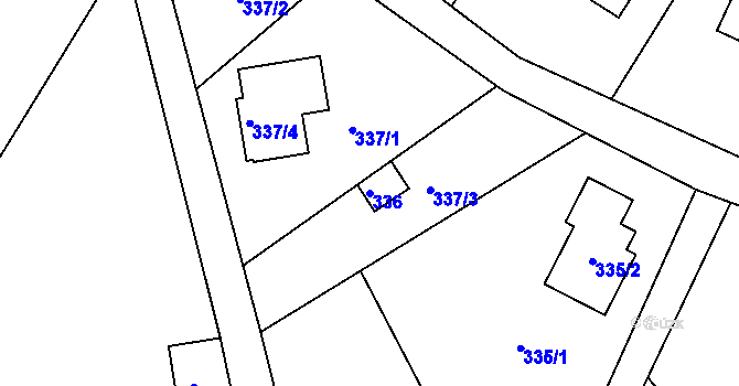 Parcela st. 336 v KÚ Nová Ves nad Nisou, Katastrální mapa