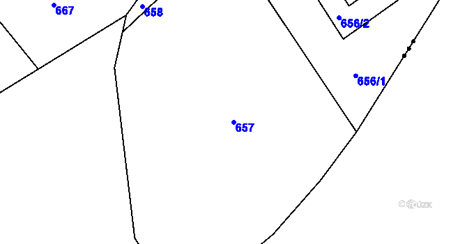 Parcela st. 657 v KÚ Nová Ves nad Nisou, Katastrální mapa