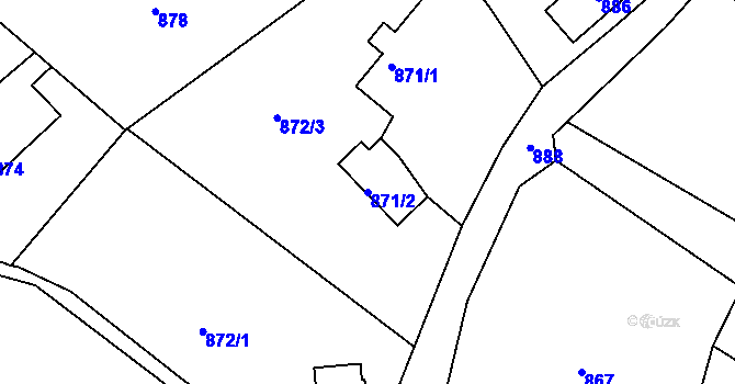 Parcela st. 871/2 v KÚ Nová Ves nad Nisou, Katastrální mapa
