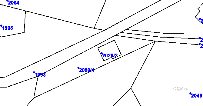 Parcela st. 2028/2 v KÚ Nová Ves nad Nisou, Katastrální mapa
