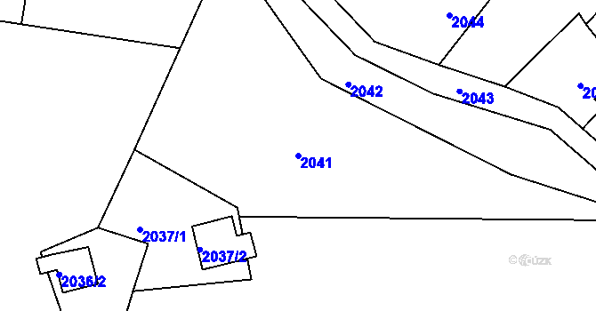 Parcela st. 2041 v KÚ Nová Ves nad Nisou, Katastrální mapa