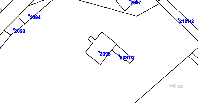 Parcela st. 2098 v KÚ Nová Ves nad Nisou, Katastrální mapa