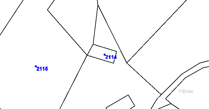 Parcela st. 2114 v KÚ Nová Ves nad Nisou, Katastrální mapa