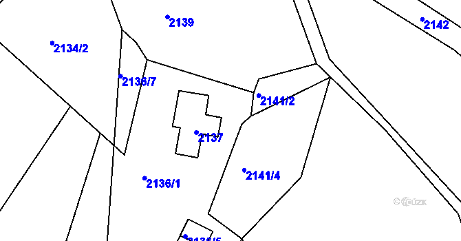 Parcela st. 2136/3 v KÚ Nová Ves nad Nisou, Katastrální mapa