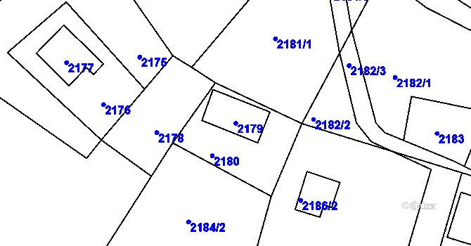 Parcela st. 2179 v KÚ Nová Ves nad Nisou, Katastrální mapa