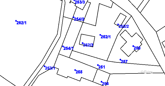 Parcela st. 252/3 v KÚ Nová Ves nad Nisou, Katastrální mapa