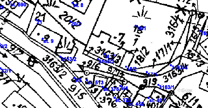 Parcela st. 7 v KÚ Nová Ves nad Popelkou, Katastrální mapa