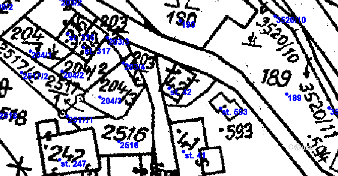Parcela st. 42 v KÚ Nová Ves nad Popelkou, Katastrální mapa