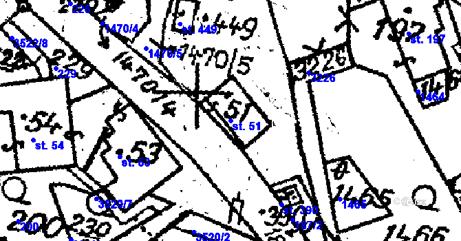 Parcela st. 51 v KÚ Nová Ves nad Popelkou, Katastrální mapa