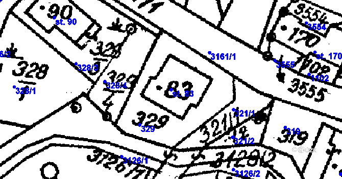 Parcela st. 83 v KÚ Nová Ves nad Popelkou, Katastrální mapa