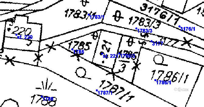 Parcela st. 221 v KÚ Nová Ves nad Popelkou, Katastrální mapa