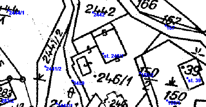 Parcela st. 246/1 v KÚ Nová Ves nad Popelkou, Katastrální mapa