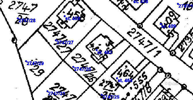 Parcela st. 483 v KÚ Nová Ves nad Popelkou, Katastrální mapa