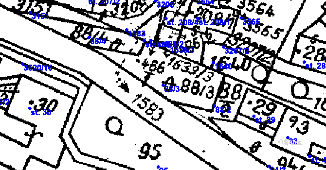 Parcela st. 88/3 v KÚ Nová Ves nad Popelkou, Katastrální mapa