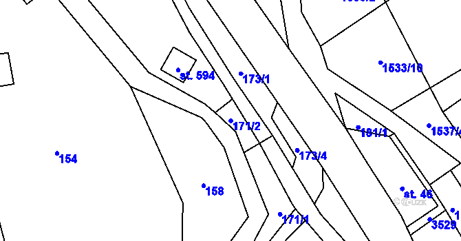 Parcela st. 171/2 v KÚ Nová Ves nad Popelkou, Katastrální mapa